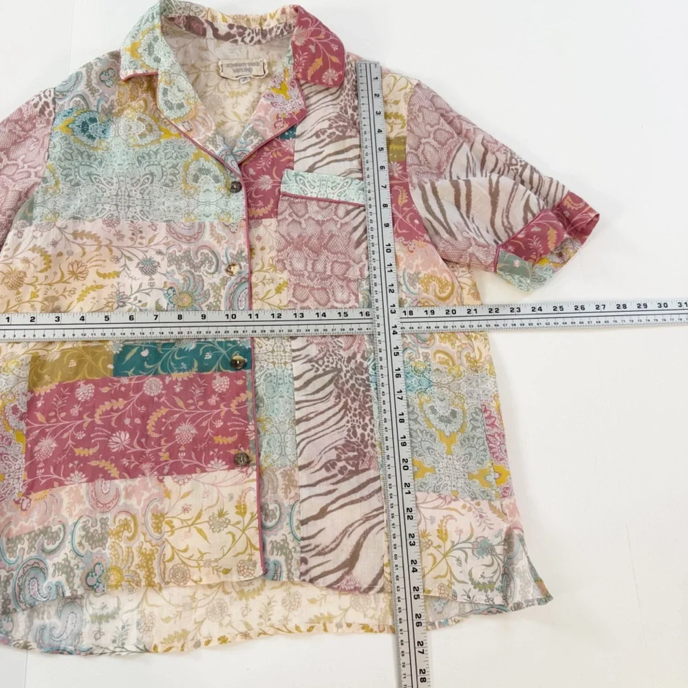 Johnny Was Shirt Womens Medium Marseilles Garden Resort Button Down Floral - Picture 3 of 6